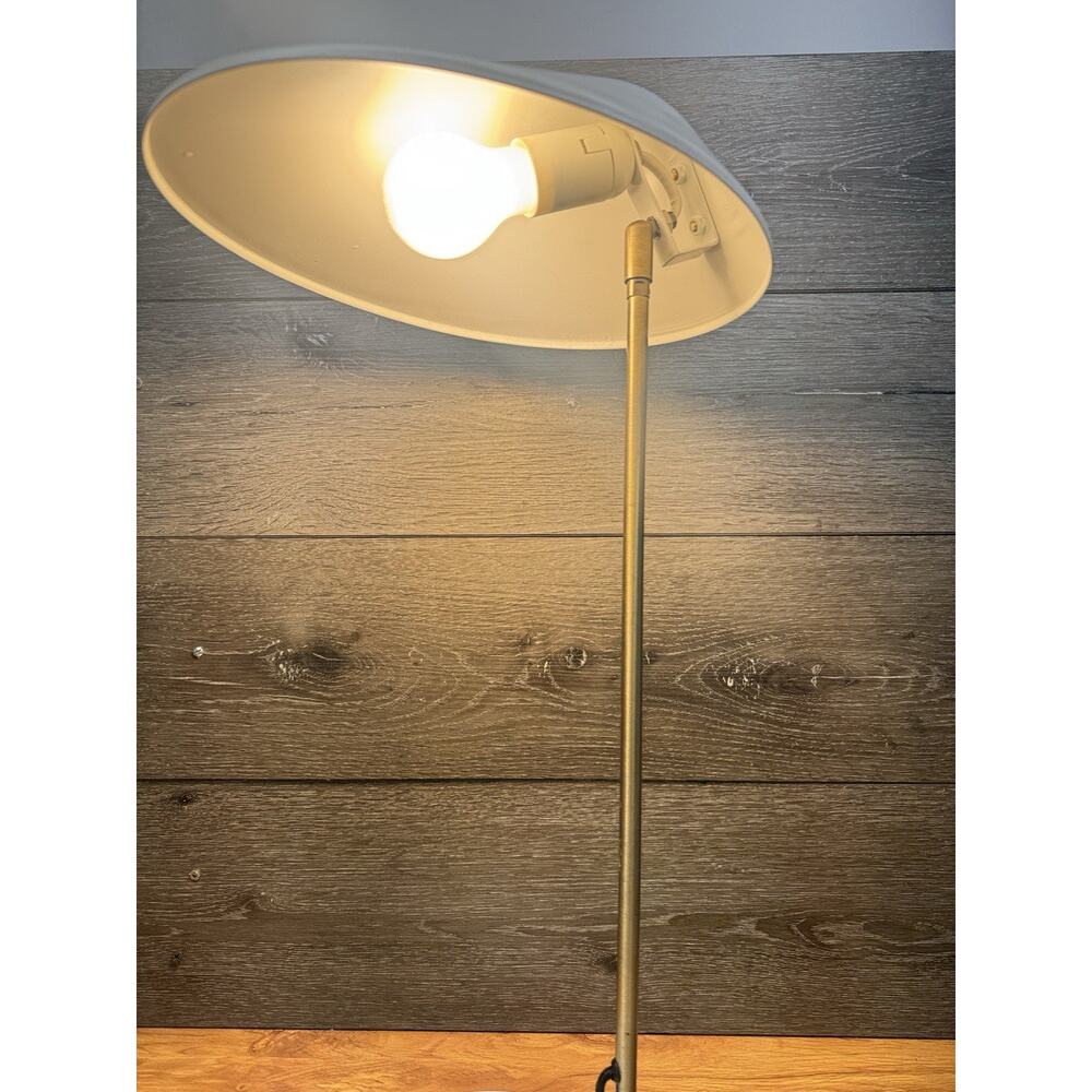 ⁠Mid Century Modern Style Stain Brass & White Cone Desk Lamp 24” Tall - Picture 3 of 14
